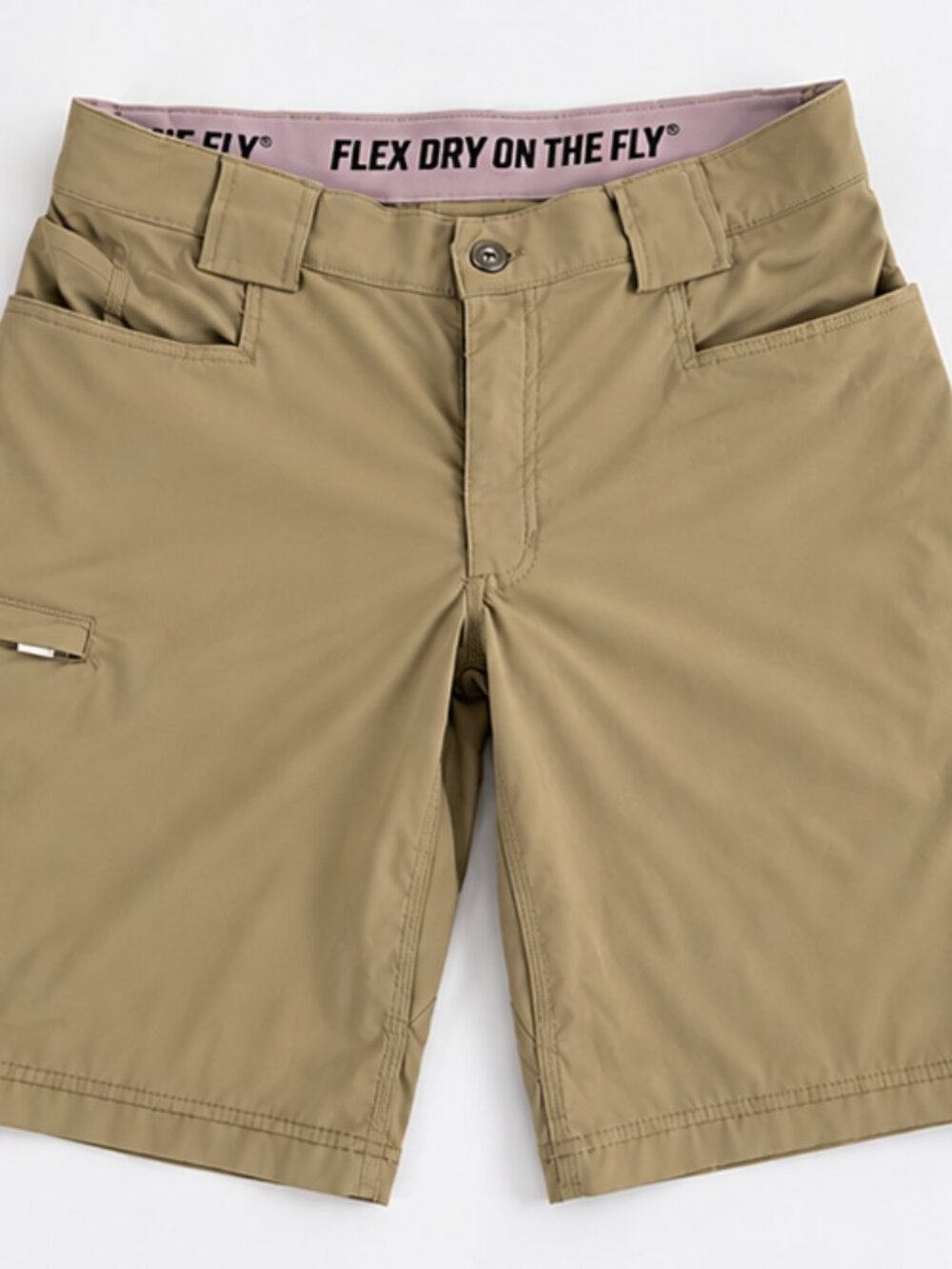 Duluth Trading Co Men's 34 Dry on the Fly Flex Khaki Performance Shorts